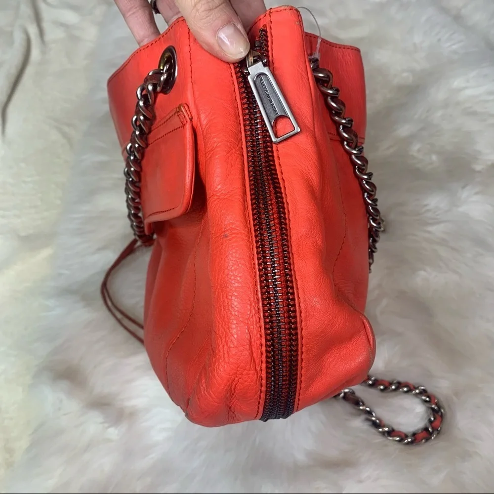 REBECCA MINKOFF Swing Leather Chain-Link Shoulder Bag
